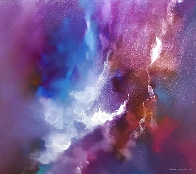 Water Flow Original 2019 36x40 Huge Original Painting - Thomas Leung