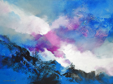Above the Clouds Ⅰ 2021 26x31 Original Painting - Thomas Leung