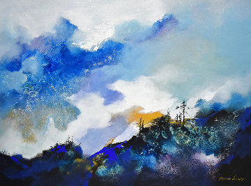 Above the Clouds Ⅱ 2017 23x31 Original Painting - Thomas Leung