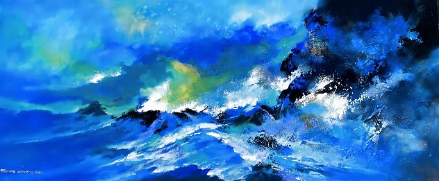 Seaside 2021 20x47 - Huge Original Painting by Thomas Leung
