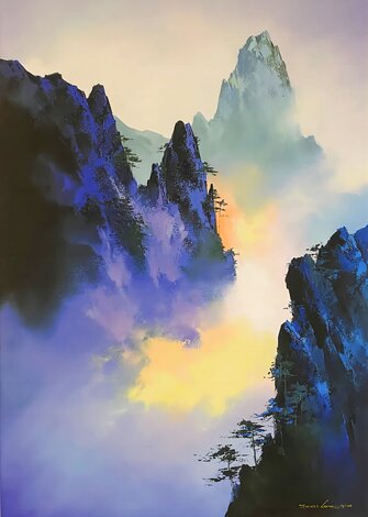Sea of Clouds Embellished Giclee on Canvas - Huge Limited Edition Print - Thomas Leung