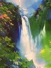 Fantasy Cascades Embellished Giclee on Canvas  - Huge Limited Edition Print by Thomas Leung - 2