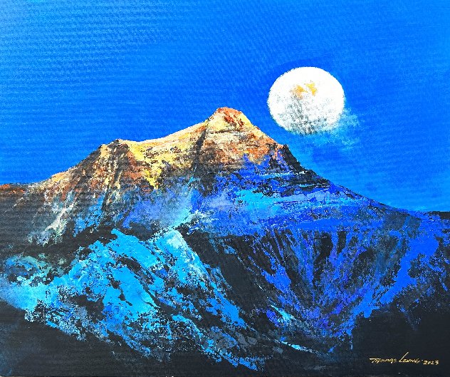Glory Mountain Under the Moon 2023 20x24 Original Painting by Thomas Leung