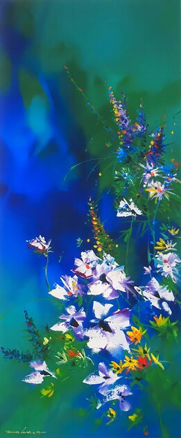 Spring Bouquets Embellished Giclee on Canvas - Huge Limited Edition Print by Thomas Leung