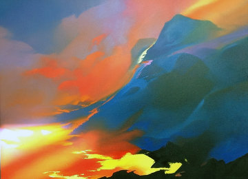 Sea of Fire 55x67 Huge Original Painting - Thomas Leung Sea of Fire 55x67 Huge Original Painting - Thomas Leung