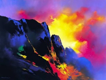 Lava's Descent Embellished Limited Edition Print - Thomas Leung Lava's Descent Embellished Limited Edition Print - Thomas Leung