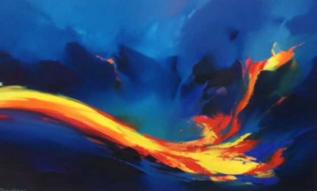 Untitled Painting 2000 39x56 Original Painting - Thomas Leung