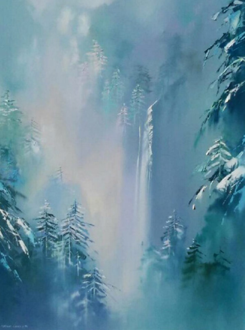 Winter Splendor 48x36 Huge Original Painting by Thomas Leung