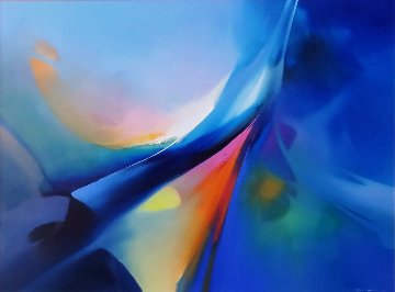 Phoenix Rising 1990 58x48 Super Huge Original Painting - Thomas Leung Phoenix Rising 1990 58x48 Super Huge Original Painting - Thomas Leung