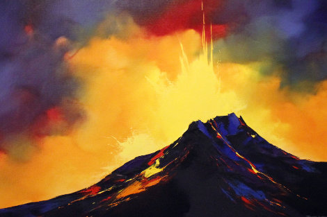 Fire Storm 2005 48x36 Huge Original Painting - Thomas Leung