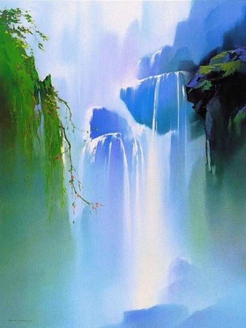 Misty Falls 1991 Limited Edition Print by Thomas Leung