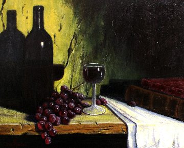 Glass of Wine 18x22 Original Painting - Ken Tobias Glass of Wine 18x22 Original Painting - Ken Tobias