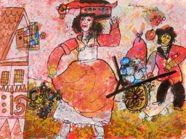 H. C. Andersen: Sous Le Saule 1977 Limited Edition Print by Theo Tobiasse H. C. Andersen: Sous Le Saule 1977 Limited Edition Print by Theo Tobiasse
