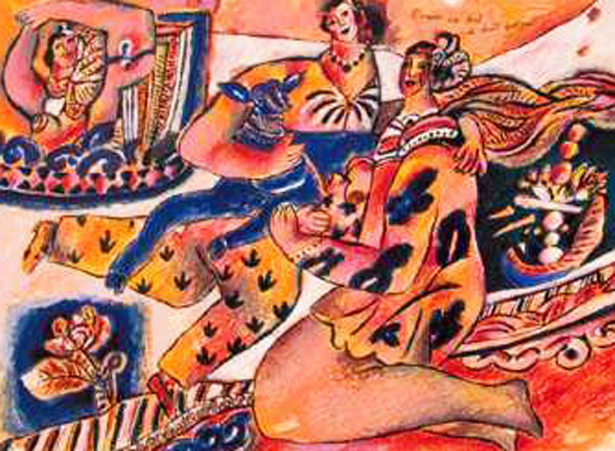 l'amour Sur Fond De Chant Biblique 1997 Limited Edition Print by Theo Tobiasse l'amour Sur Fond De Chant Biblique 1997 Limited Edition Print by Theo Tobiasse