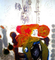 Dame Aux Deux Bougies 1982 Embellished Limited Edition Print by Theo Tobiasse - 0 Dame Aux Deux Bougies 1982 Embellished Limited Edition Print by Theo Tobiasse - 0