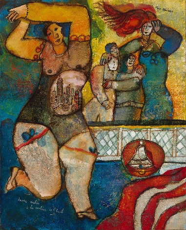 Danse Melee a La Couleur De l'exil Original Painting - Theo Tobiasse