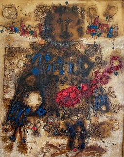 Violinista 1961 35x25 Original Painting - Theo Tobiasse Violinista 1961 35x25 Original Painting - Theo Tobiasse