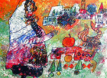 My Beloved is Like a Roe 1975 Limited Edition Print - Theo Tobiasse My Beloved is Like a Roe 1975 Limited Edition Print - Theo Tobiasse