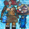 Enfants Venus De Fleuve Profund 34x34 Huge Original Painting by Theo Tobiasse - 0