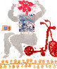 Femme Fleur Avec Bicyclette 1981 Limited Edition Print by Theo Tobiasse - 0