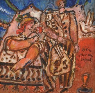 Opera Pour Une Enfant 2000 12x12 Original Painting - Theo Tobiasse Opera Pour Une Enfant 2000 12x12 Original Painting - Theo Tobiasse