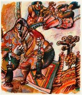 Poeme a Trois Voix Au Pied De La Montagne 1988 In Portfolio 3 Pc. Limited Edition Print by Theo Tobiasse - 0 Poeme a Trois Voix Au Pied De La Montagne 1988 In Portfolio 3 Pc. Limited Edition Print by Theo Tobiasse - 0