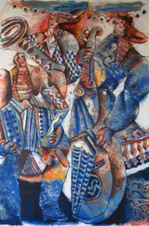 Orchestre Bleu Limited Edition Print - Theo Tobiasse Orchestre Bleu Limited Edition Print - Theo Tobiasse