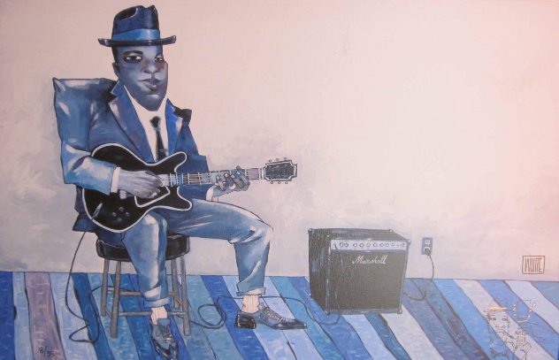 Just Blues with Remarque Embellished Limited Edition Print by Todd White
