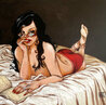 She Still Loves to Feel the Pages - 2013 - Framed Embellished Giclee on Canvas Limited Edition Print by Todd White - 0