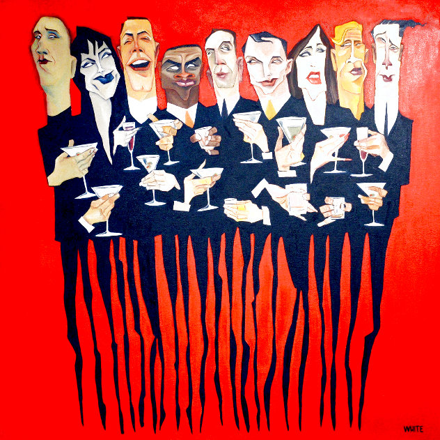 Monday Night at Nic's  Painting - 2000 36x36 — Beverly Hills, California Original Painting by Todd White