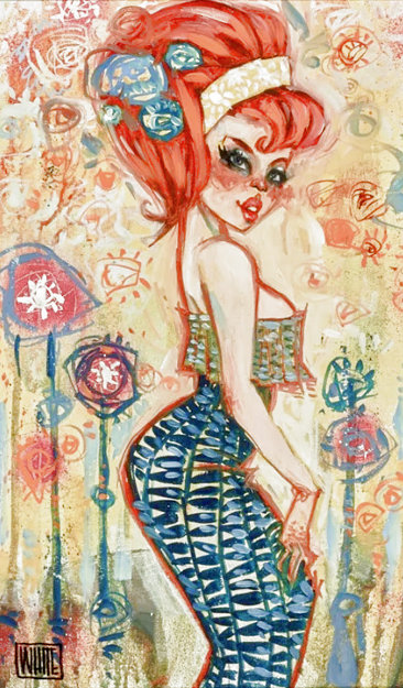 Red Winter Flower 2020 18x24 Original Painting - Todd White