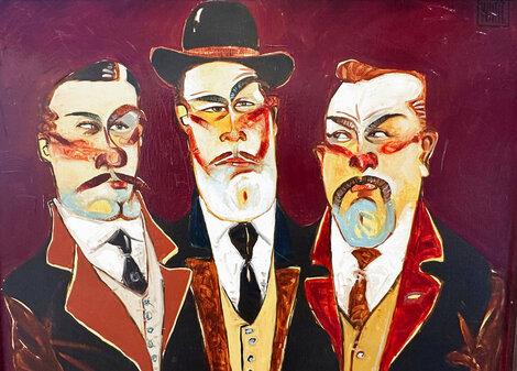 Beady Eyed Bandits 2019 29x32 - Oil on Canvas Original Painting - Todd White