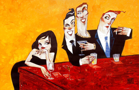 Set Em Up Joe 2006 - Framed Embellished Giclee on Canvas - Huge Limited Edition Print - Todd White