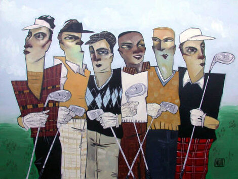 Woods and Irons - Embellished Giclee on Canvas  2005 - Golf Limited Edition Print - Todd White