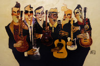 Six Strings 2007 Embellished Lennon, Garcia, Wood and the Boys Limited Edition Print by Todd White - 0