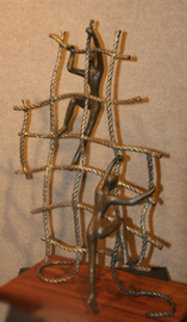 Striving Bronze Sculpture 2000 26 in Sculpture - Tolla Inbar