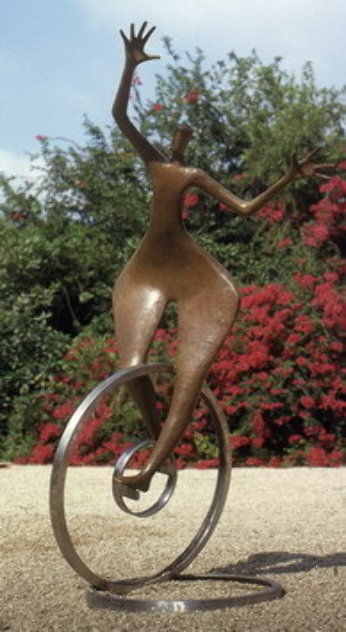 Balancing Bronze Life Size Sculpture 2003 91 in high Sculpture by Tolla Inbar