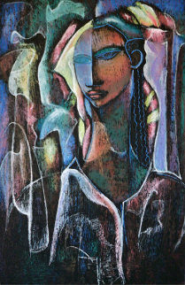 Woman Deep in Thought 1988 Limited Edition Print - William Tolliver Woman Deep in Thought 1988 Limited Edition Print - William Tolliver