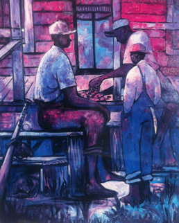 Afternoon Checkers 1991 Limited Edition Print - William Tolliver Afternoon Checkers 1991 Limited Edition Print - William Tolliver