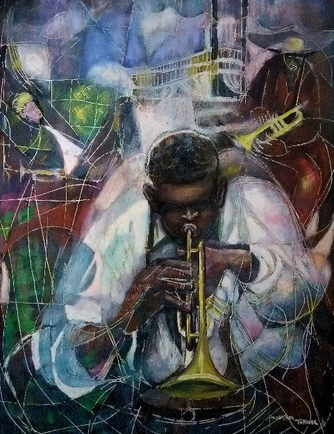 Untitled Painting 1980 34x26 Original Painting - William Tolliver
