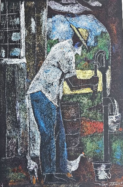 Untitled Water Boy 1989 Original Painting by William Tolliver