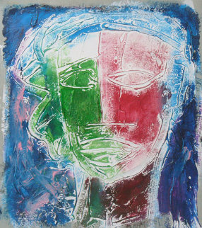 Untitled Oil on Paper 1995 10x8 Original Painting - William Tolliver Untitled Oil on Paper 1995 10x8 Original Painting - William Tolliver