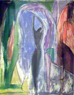 Ladies Dancing Monotype 1999 33x26 Works on Paper (not prints) - William Tolliver Ladies Dancing Monotype 1999 33x26 Works on Paper (not prints) - William Tolliver