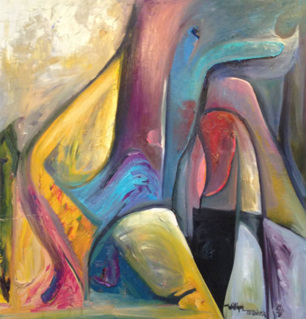 Untitled Painting 43x43 Original Painting - William Tolliver
