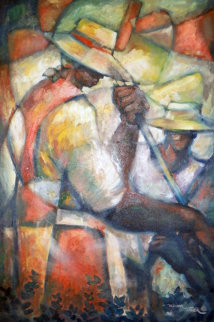 Untitled (Field Workers) 36x24 Original Painting - William Tolliver Untitled (Field Workers) 36x24 Original Painting - William Tolliver