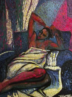 Amorous Lady 1993 48x38 Super Huge Original Painting - William Tolliver Amorous Lady 1993 48x38 Super Huge Original Painting - William Tolliver