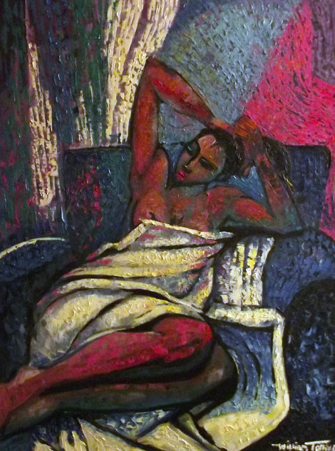 Amorous Lady 1993 48x38 Huge Original Painting by William Tolliver