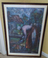 Feeding the Chickens 1989 Limited Edition Print by William Tolliver - 1 Feeding the Chickens 1989 Limited Edition Print by William Tolliver - 1