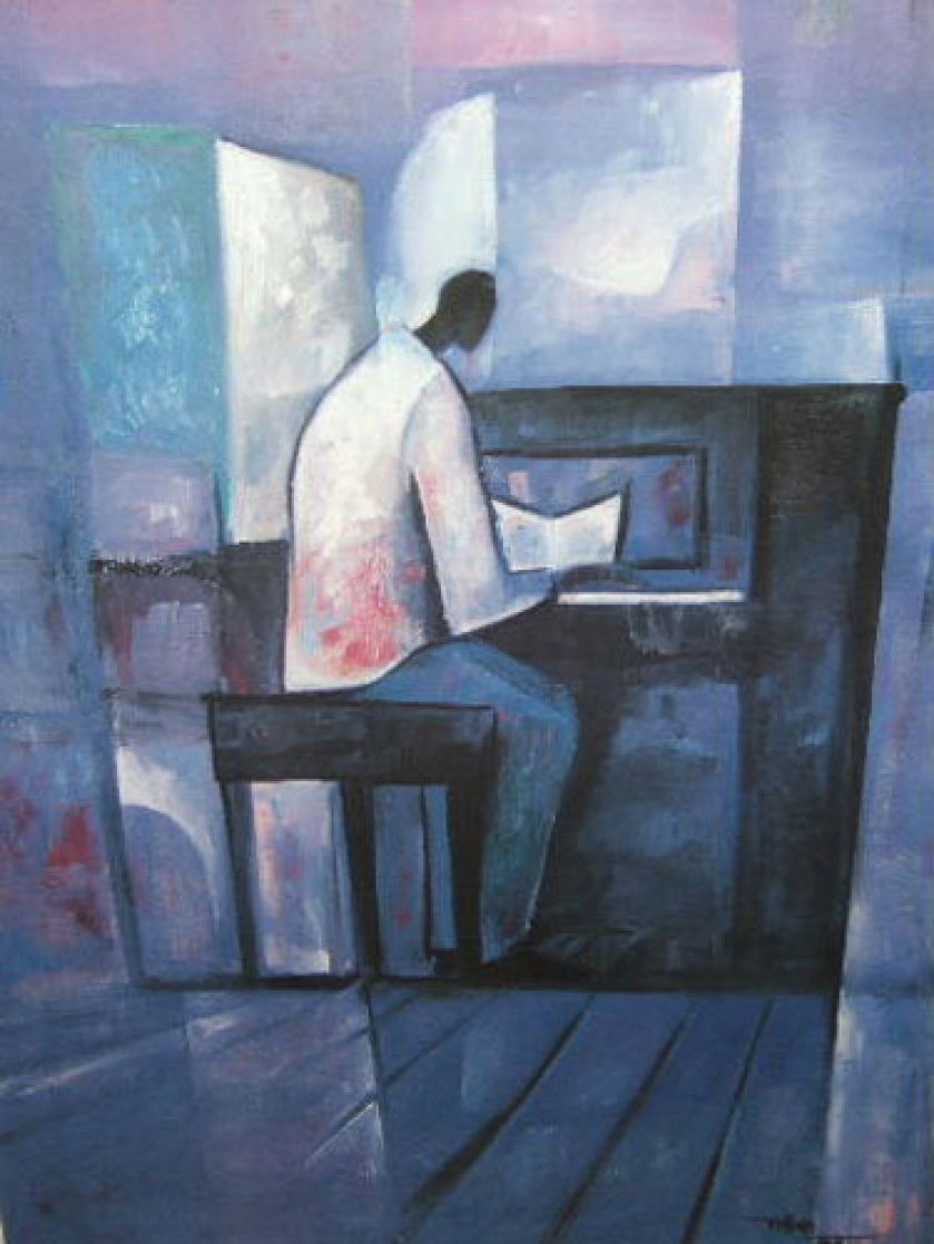 Piano Player 1990 Limited Edition Print by William Tolliver