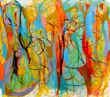 Children Dancing 2016 56x63 Original Painting - Gabriela Tolomei Children Dancing 2016 56x63 Original Painting - Gabriela Tolomei